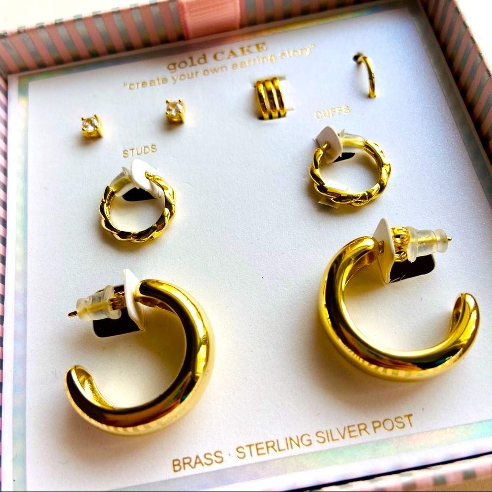Gold Cake - Brand New - Earrings Set from California - Picture 4 of 10